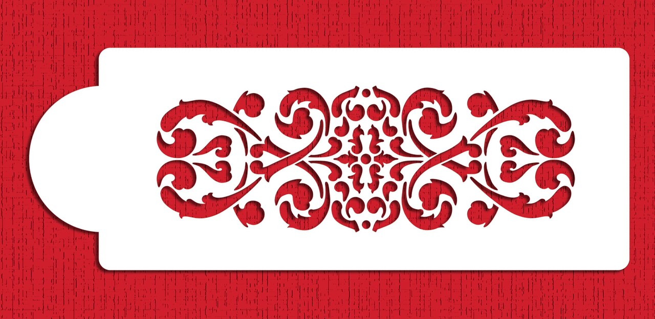 Ornate Scroll Cake Stencil | C101 by Designer Stencils | Cake Decorating Tools |